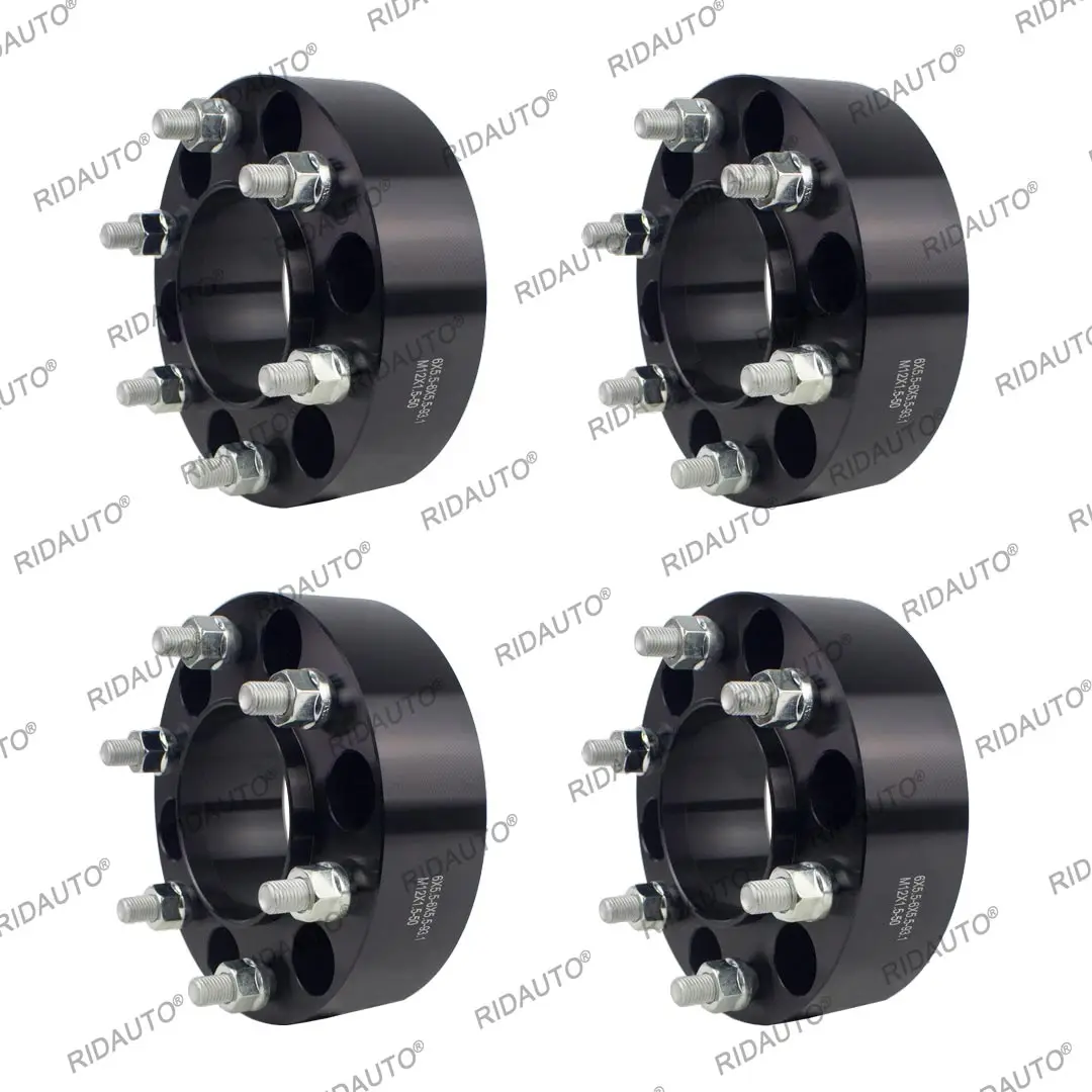 For FORD RANGER EVEREST BT50 50mm Thickness BOLT ON HUB CENTRIC SPACERS 6 x 139.7 CB 93.1 WITH M12 X 1.5 OPEN NUTS IN BLACK