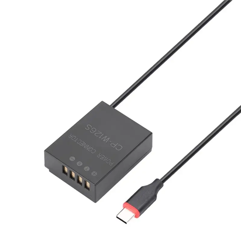 ABZW Practical Type USB-C NP-W126S Dummy Battery DC Power AC Adapter For Fujifilm X-T1 X-S10 X-T30 II X-T20 Camera Charging