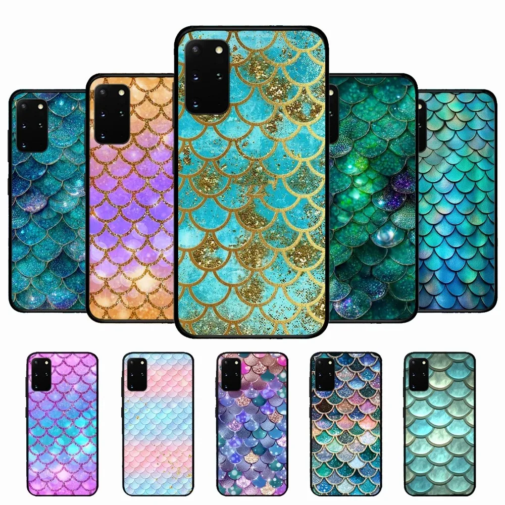 Mermaid Fish Scales Picture Phone Case For Samsung S 9 10 20 21 22 23 30 23 24 plus lite Ultra FE S10lite Fundas