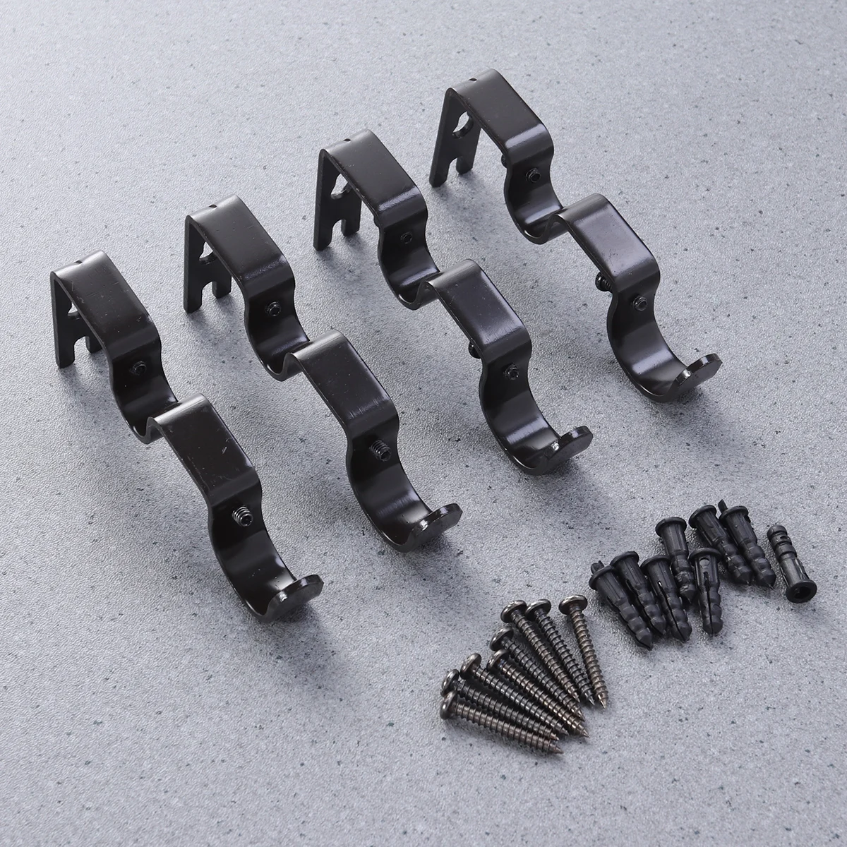 

2Pcs Iron Curtain Holders Adjustable Brackets Roman Style for 1 Inch 5 Or 8 Inch Curtain Poles Drapery Rod Bracket