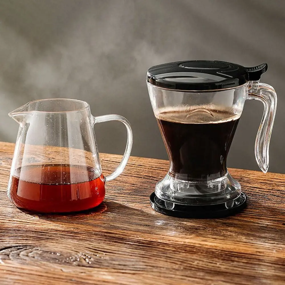 Versatile 600ml Pour Over Coffee Dripper Transparent with Cup Mat Coffee Filter Cup PC Tea Infuser Americano