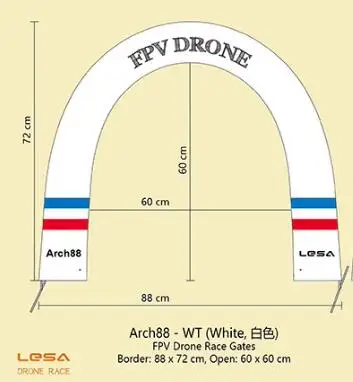 Arch88 Car Racing Gate Kit - 88x72cm FPV Obstacle Course Arch Flags & Metal Base with Handheld storage bag for Obstacle Course