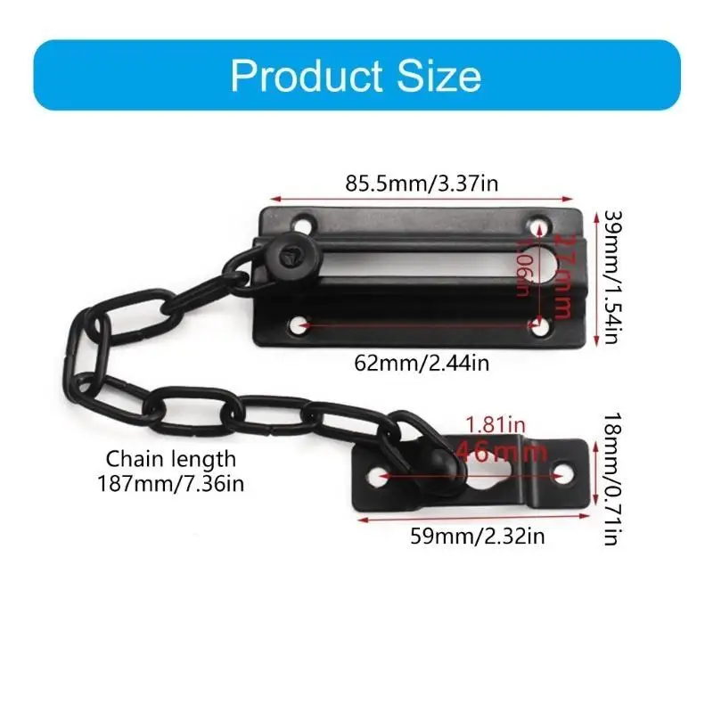 652f Mises à niveau pratiques sécurité avec verrouillage portes robustes Accessoire portable pour diverses épaisseurs