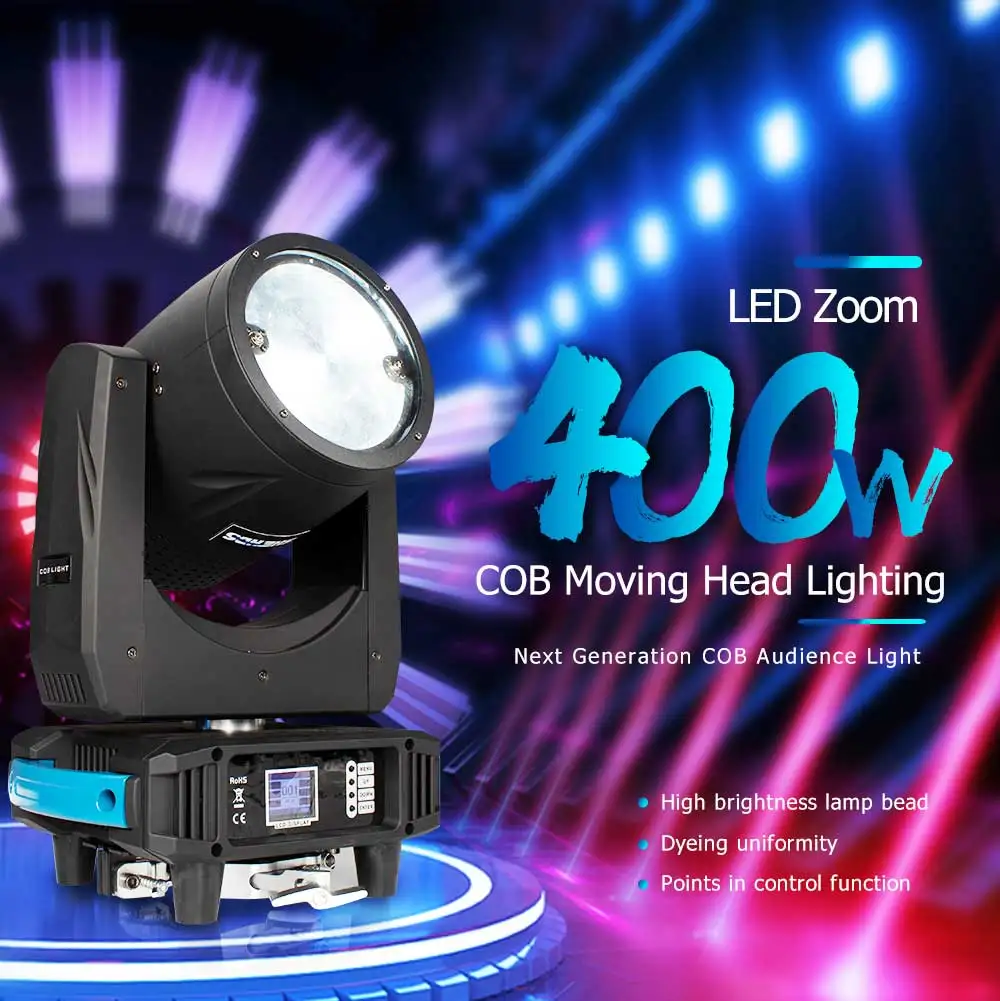 SHEHDS 400W RGBY COB Moving Head Zoom Wash Licht Für DJ Disco Party Hochzeit Nachtclub Bühne Lichteffekt professionelle – Detail 1