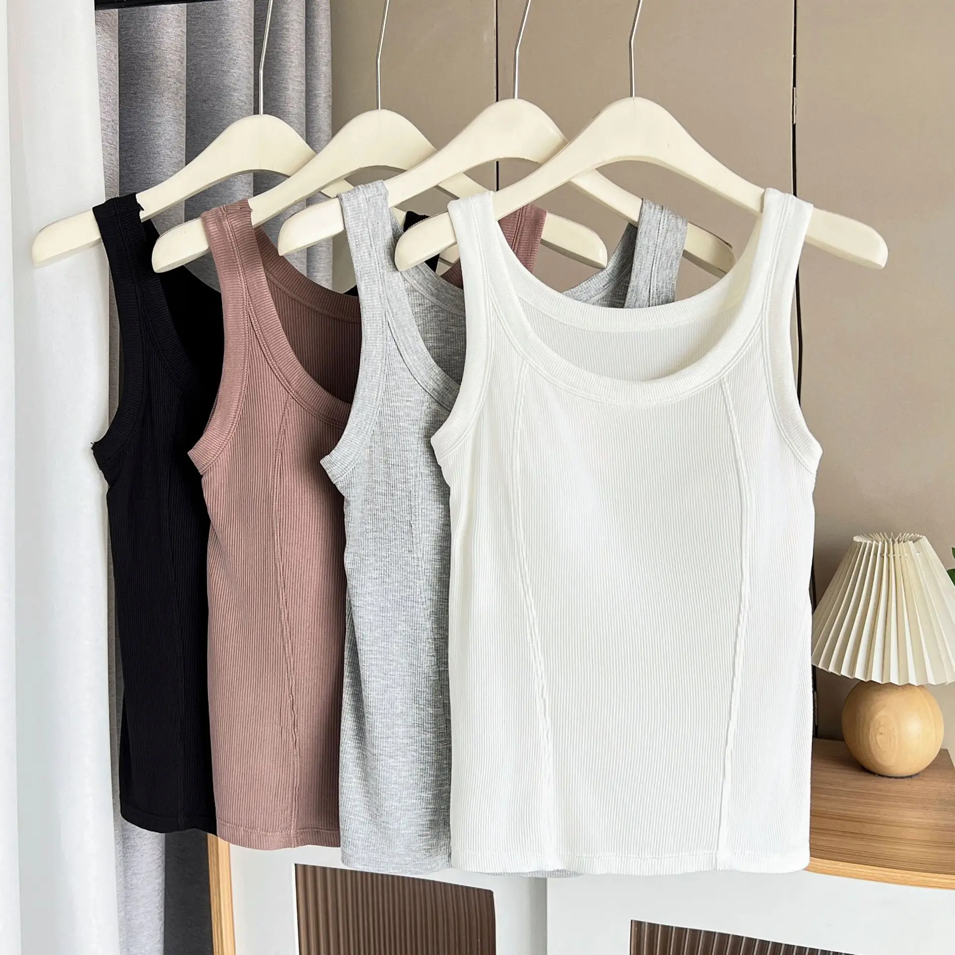 100กก. ใหม่สีทึบพร้อมแผ่นหน้าอกฟรีสวมใส่Braเสื้อกั๊กขนาดเล็กPlusขนาดฐานเสื้อกล้าม 624