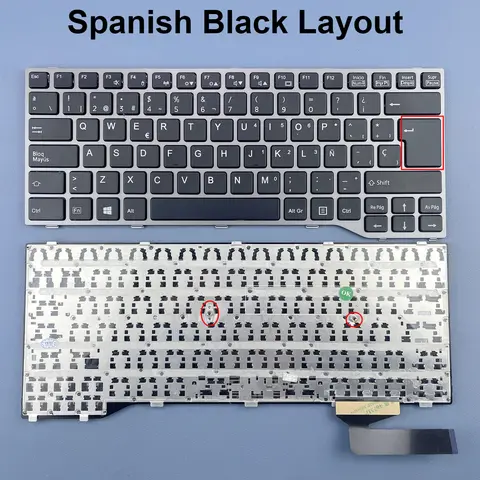 Spanish Laptop Keyboard For Fujitsu Lifebook T725 T726 Series