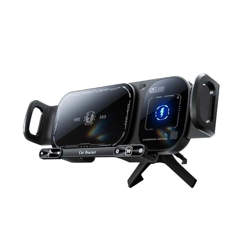 Car Wireless Charger Dual Coil Fold Screen Phone Fast Charging For Samsung Galaxy Z Fold 5 6 Flip 3 4 Air Vent Car Phone Holder