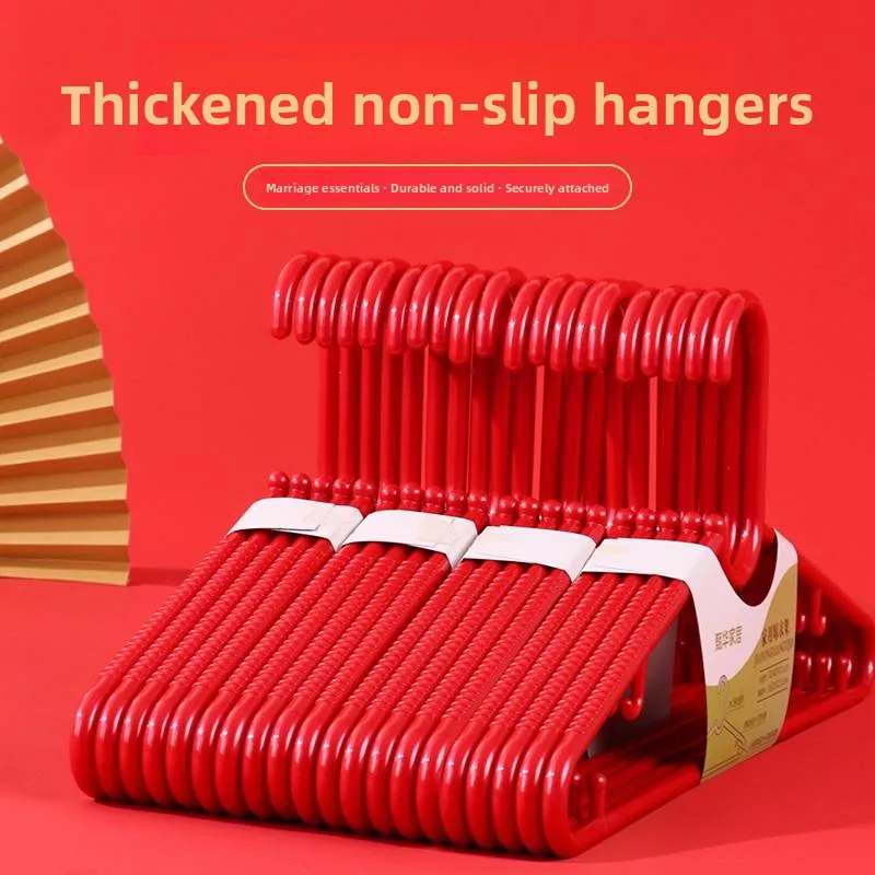 

Красная вешалка для свадебной одежды без следов, противоскользящая, ветрозащитная, пластиковая, для дома и общежития, креативный дизайн, держатель для футболок
