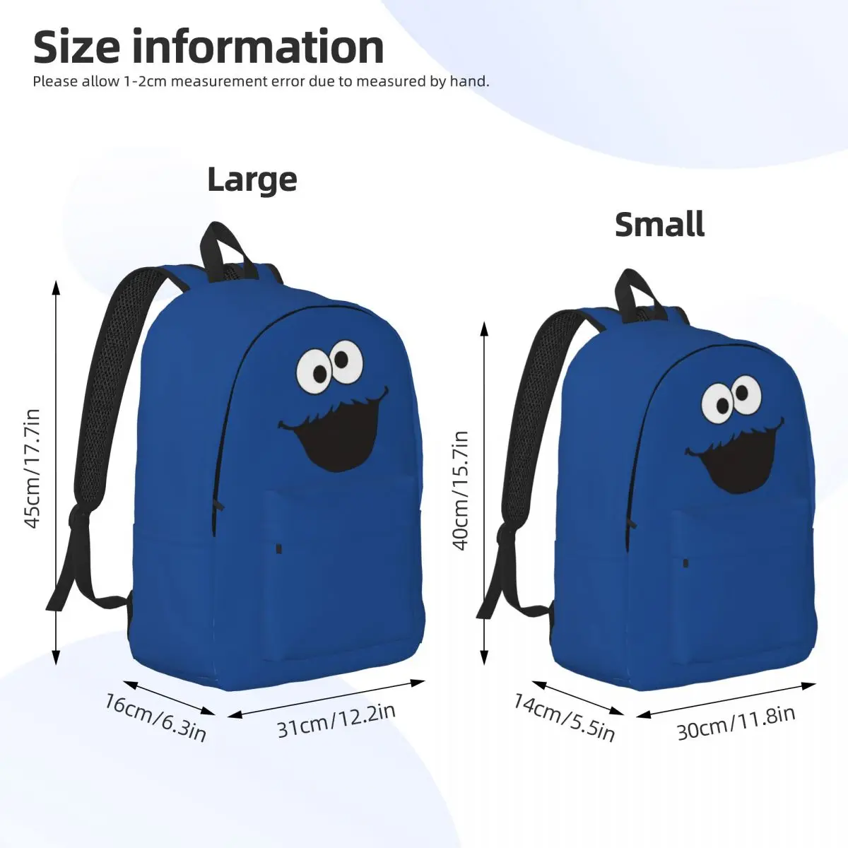 Elmo Cookies Monsters Cartoon for Teens Student School Bookbag Sesamee Daypack Middle High College Hiking