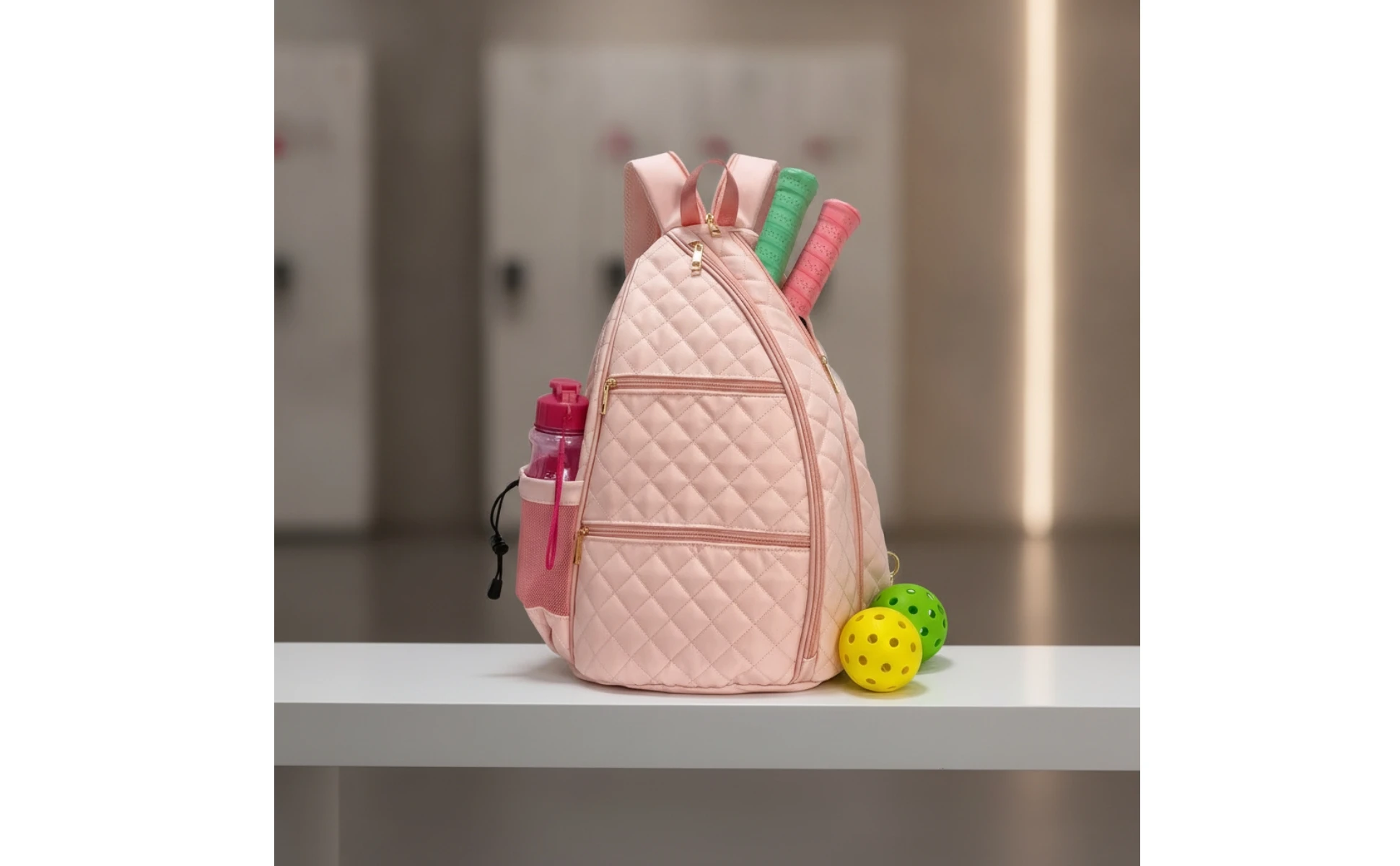 Racket Backpack Quilted Tennis Backpack Sports Bag Water-Resistant Lightweight for Pickleball Players, Practice Sessions