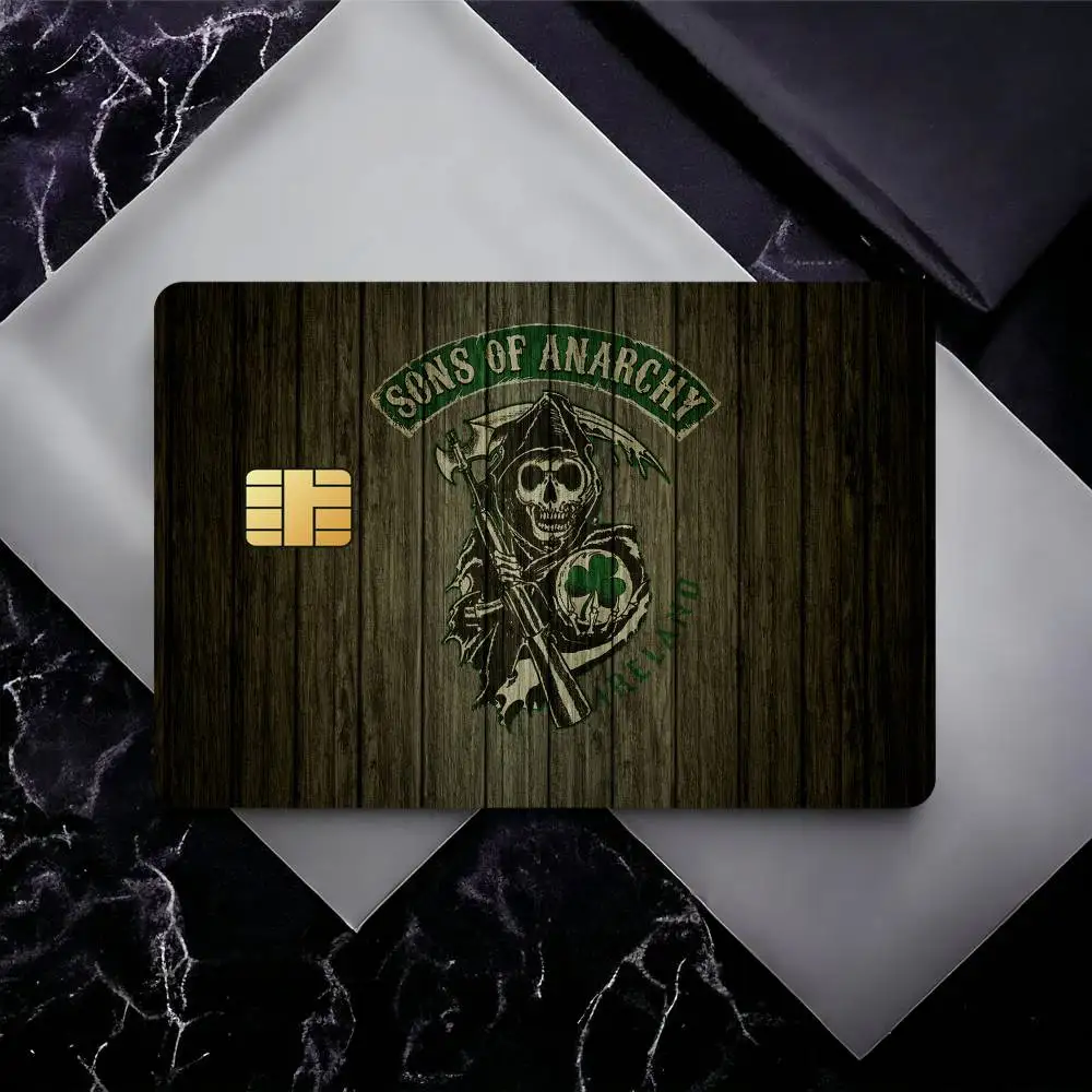 S-Sons Of Anarchy Credit Card Skin Stickers for Bank Card Bus Metro Card Sticker Waterproof Gift