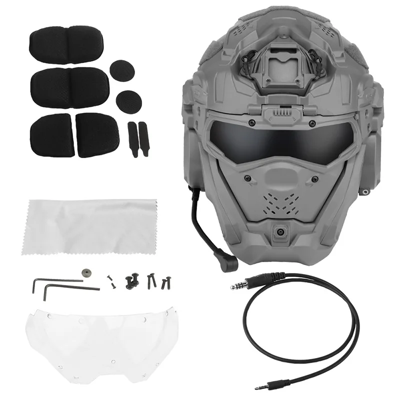 For Real CS Tactical Integrated Protective Equipment Video Dress Up Built-in Earphones W Assault Solid Color Helmet II