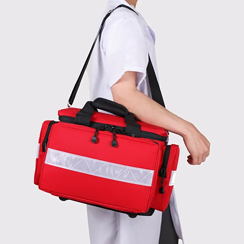 2026 New Upgrade Outdoor Emergency Medical Rescue Bag Multi-pocket Reflective Oxford Waterproof Large Capacity Travel Backpack