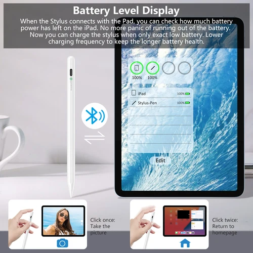 Imagen 2 del producto Para Apple Pencil 2 1 iPad Pencil, GOOJODOQ Lápiz óptico Bluetooth para iPad Pen Pro 11 12 9 Air 4 Air 5 2018-2023 para Apple Pencil