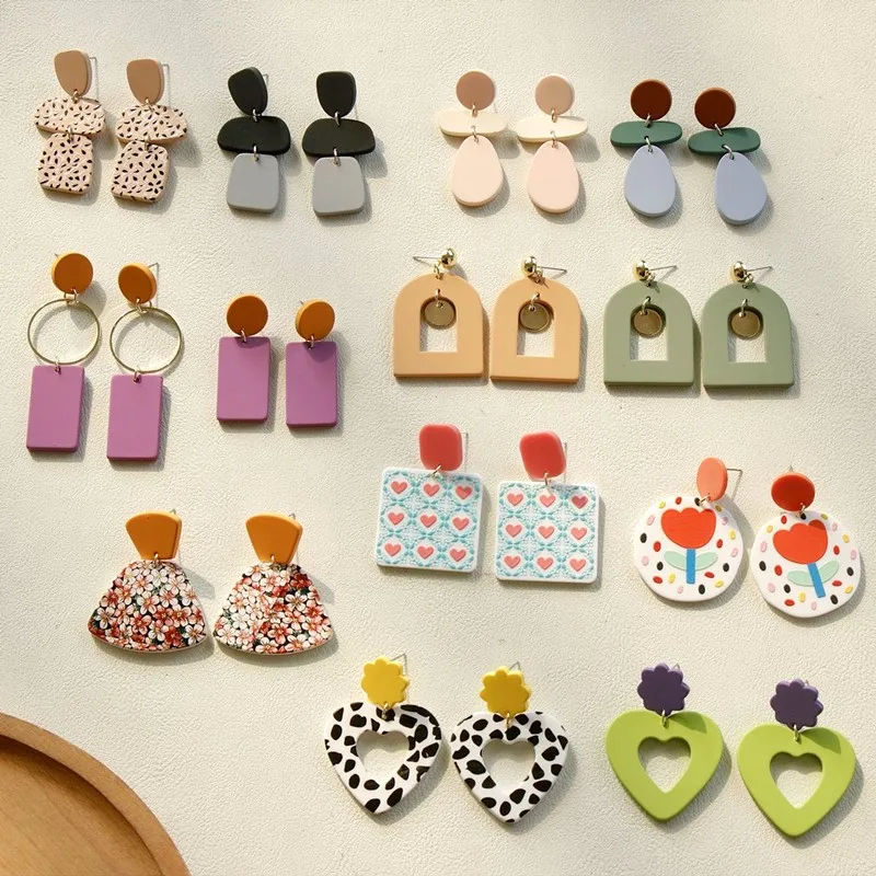 SNASAN Different Shapes Polymer Clay Earrings Cutter Mold Geometry Clay Mould Polymer DIY Clay Jewelry Tool