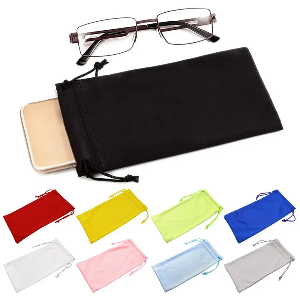 Simple Sunglasses Bag Drawstring Bag Microfiber Soft Glasses Pocket Glasses Case Unisex