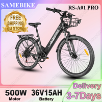 RSA01Pro Electric Bicycle 500W Motor 36V15AH Lithium Battery City Adult Travel E-bike 26-in Tire All-terrain Snow Electric Bike