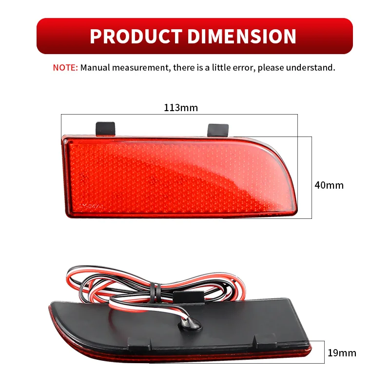 2PCS For Mercedes benz Vito Viano W639 2003-2014 LED Rear Bumper Reflector Spotlights Fog Tail Brake Lights 9068260140,2E0945105