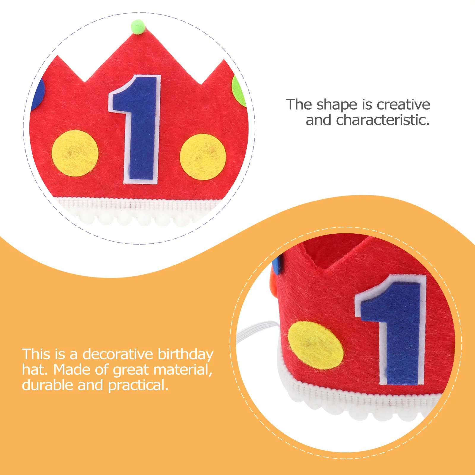Circus Theme Baby First Birthday Party Hat Handmade Eco-Friendly Infant Headband Kids Hair Accessories Baby Hat