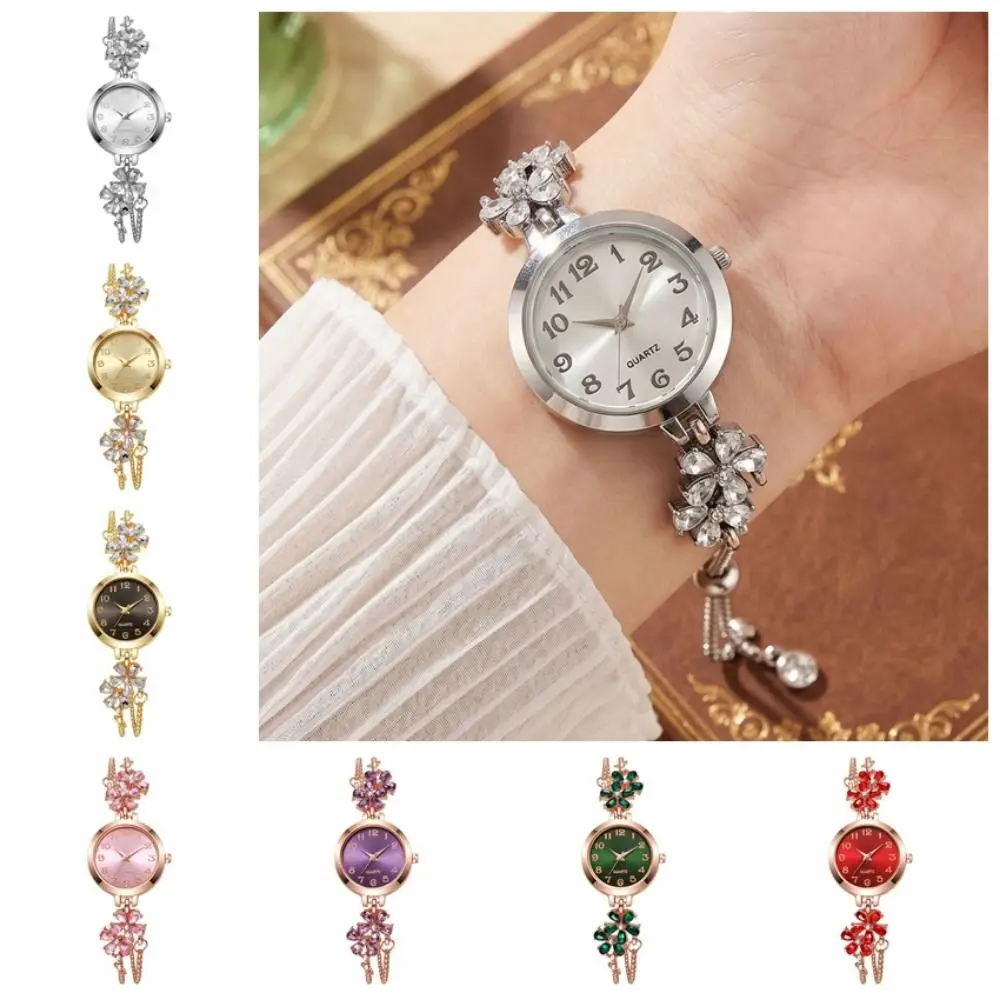Exquisite Women's Bracelet Watch Vintage Adjustable Women's Wrist Watch Decorative Luxury Flower Quartz Wristwatch Female