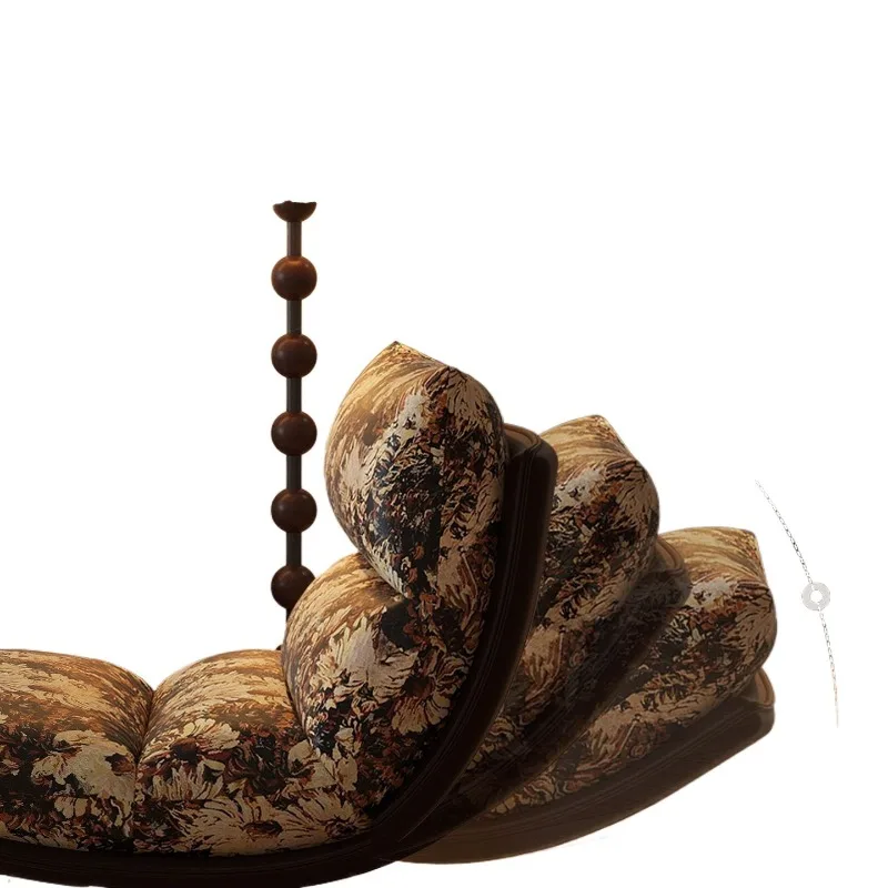 Retro single sofa chair, medieval style rotatable designer home living room balcony comfortable casual back chair