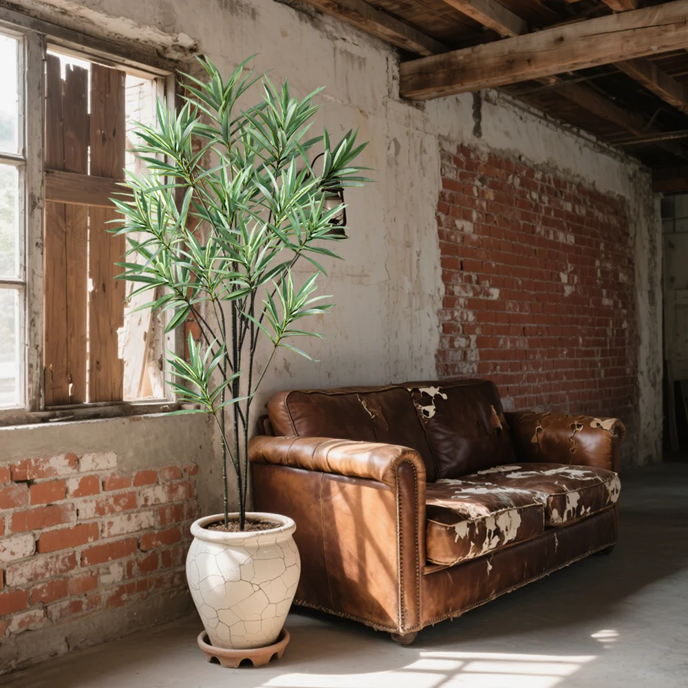 70–115 cm großer künstlicher Olivenzweig, gefälschter Palme, Kunststoff, Dracaena-Pflanzen, tropische Lilie, Bambus, für Heim- und Gartendekoration – Detail 8