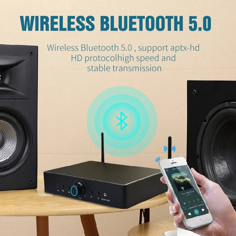 WA80 60W * 2 ESS9023 Wifi En Bluetooth Hifi Stereo Klasse D Digitale Multiroom Versterker Met Spotify Airplay Equalizer gratis App