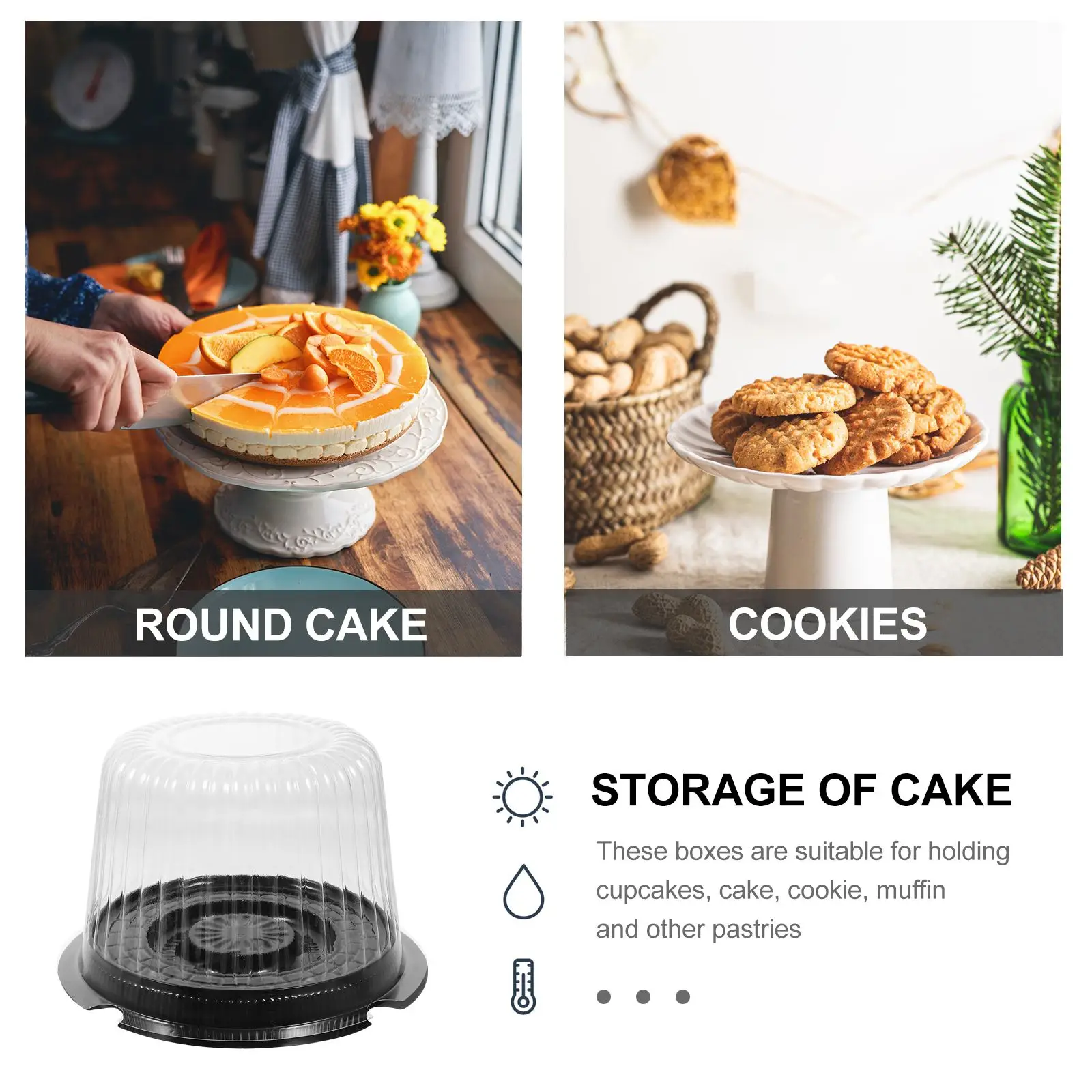 10 sztuk jednorazowy pojemnik na ciasto przezroczysty plastikowy pojemnik na żywność nośniki opakowanie z pokrywkami Cupcake Muffin Dome Holder Cases