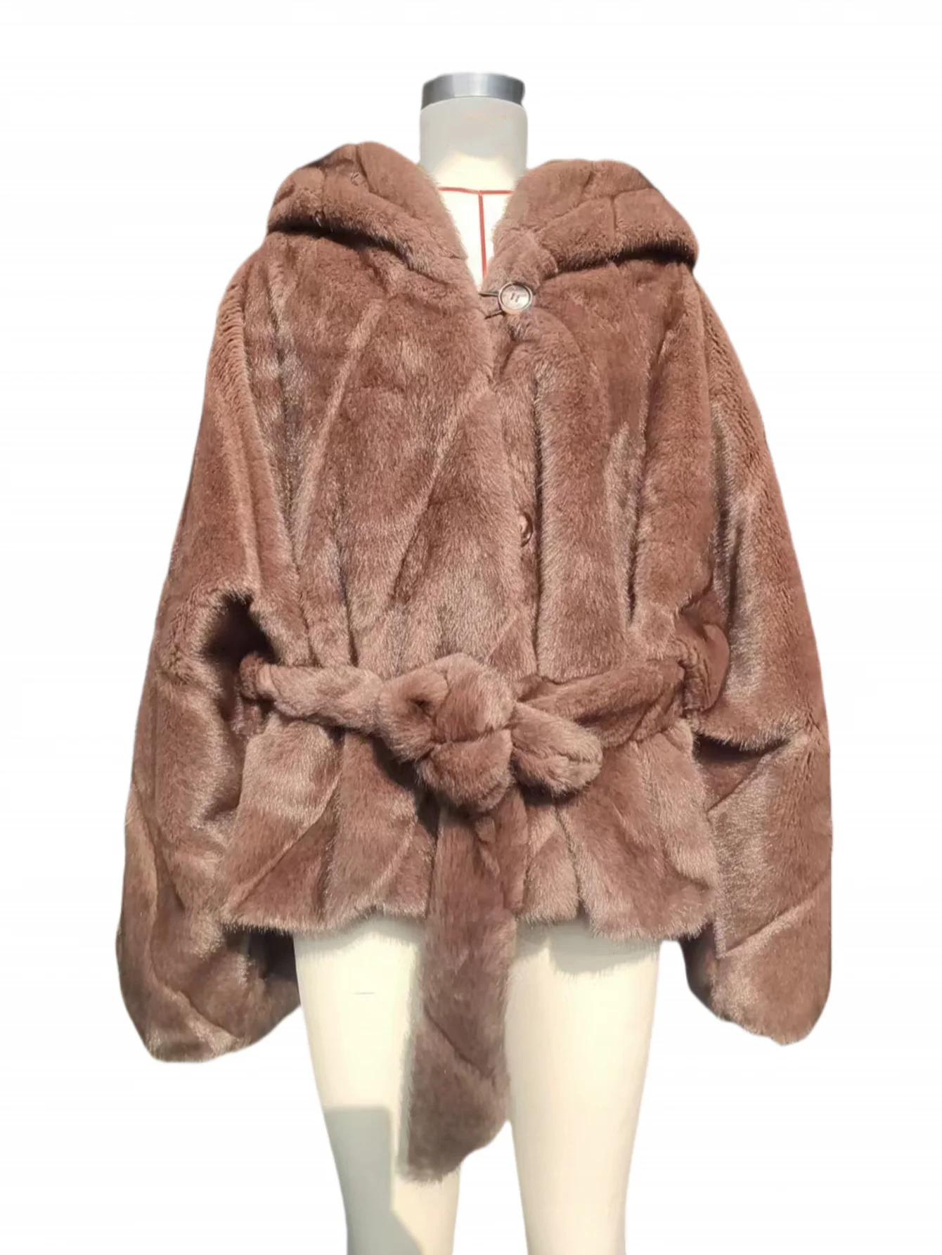 Hot Sale Of High Quality Faux Fur Coat Warm And Comfortable Hooded Short Faux Mink Coat For Women