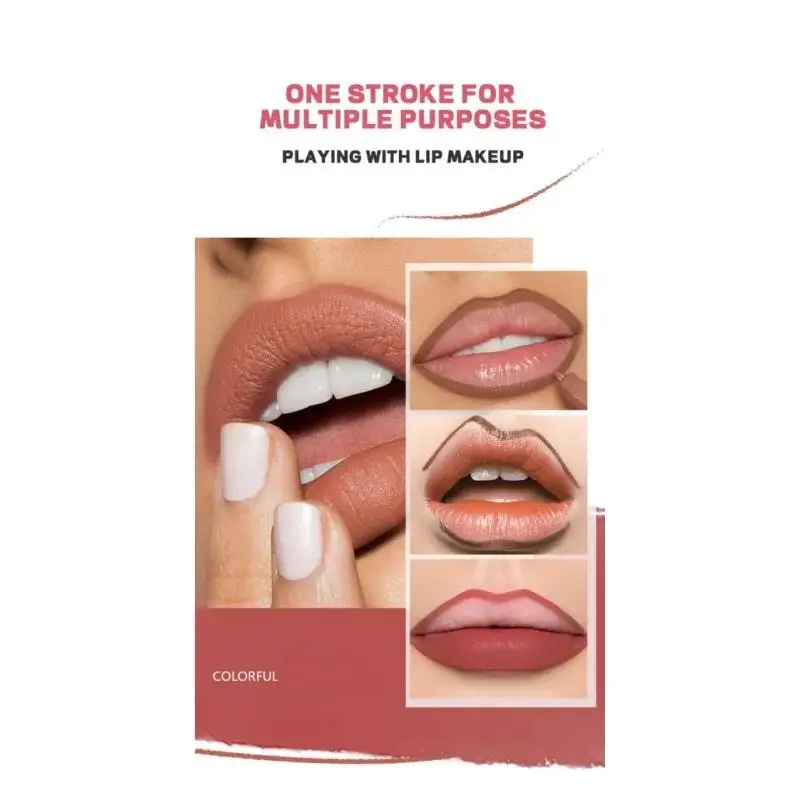 Delineador de labios mate de terciopelo de 12 colores, lápiz de labios resistente al agua de larga duración, tonos desnudos, rosas y marrones, maquillaje a prueba de manchas para mujer