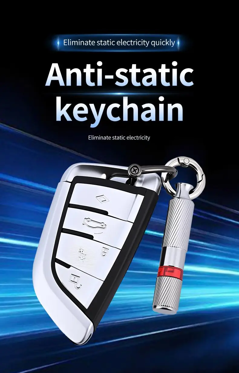 Statischer Stab, elektrostatischer Entlader, tragbarer antistatischer Schlüsselbund, Winter-Trockenklima-Statik-Eliminator, LED-Stromerkennung – Detail 1