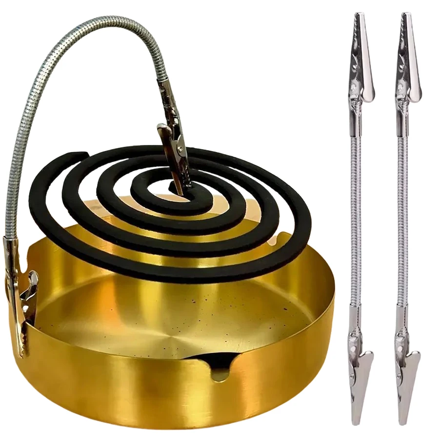 2Pcs Mosquito Coil & Incense Clips, Double Head Bendable Coil Holder, Foldable, Space-Saving for Indoor/ Outdoor Use​