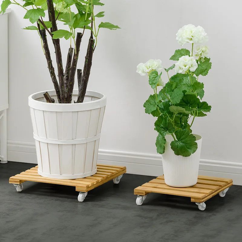 Movable flower stand Floor with wheels Simple flower stand Balcony special flower pot Living room indoor plant stand