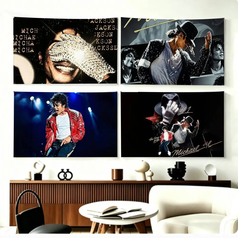 Visual COOL M-Michael Jackson   Flags Wall Hanging Background Art Banner for Bedroom Home Outdoor Decor