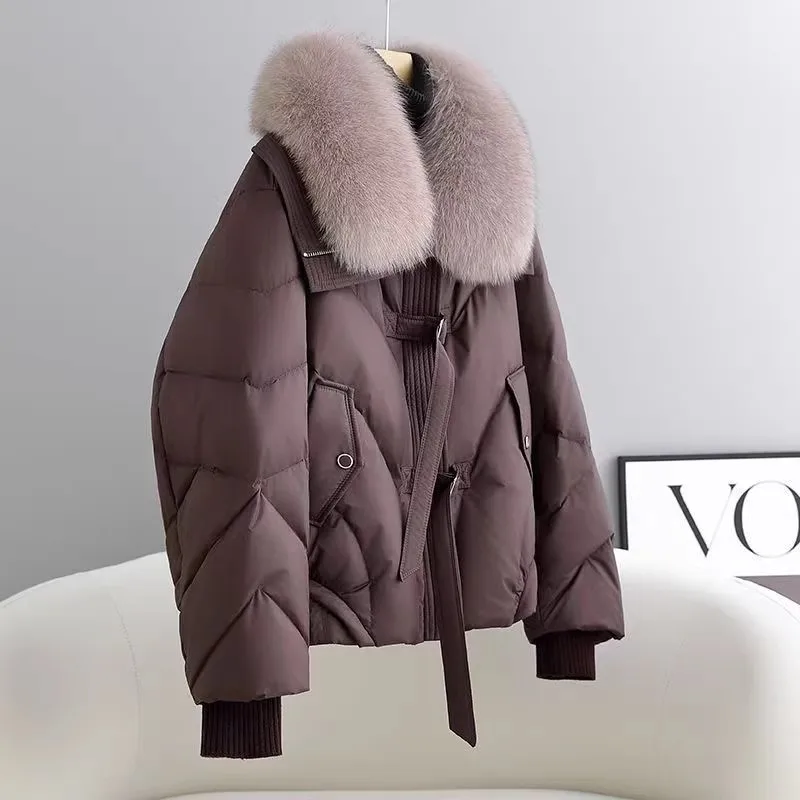 Women's 2026 Lapel down Cotton Jacket Winter Overcoat Short Cold-Proof Thick Warm Korean Style Parka Coat Chic Bread Suit