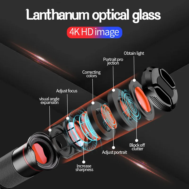 HD Metal 48X Telescope Telephoto Lens Monocular Mobile Phone Camera lens Plus Accessories for Samsung iPhone 11 X All Smartphone