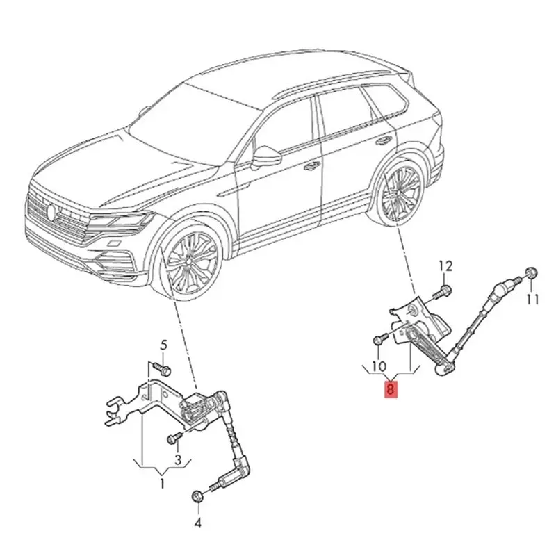 AB56-2X 4M0941309K Rear Left Headlight Liquid Level Sensor For VW Touareg Q7 Q8 SQ8 E-Tron Sportback Body Height Sensor