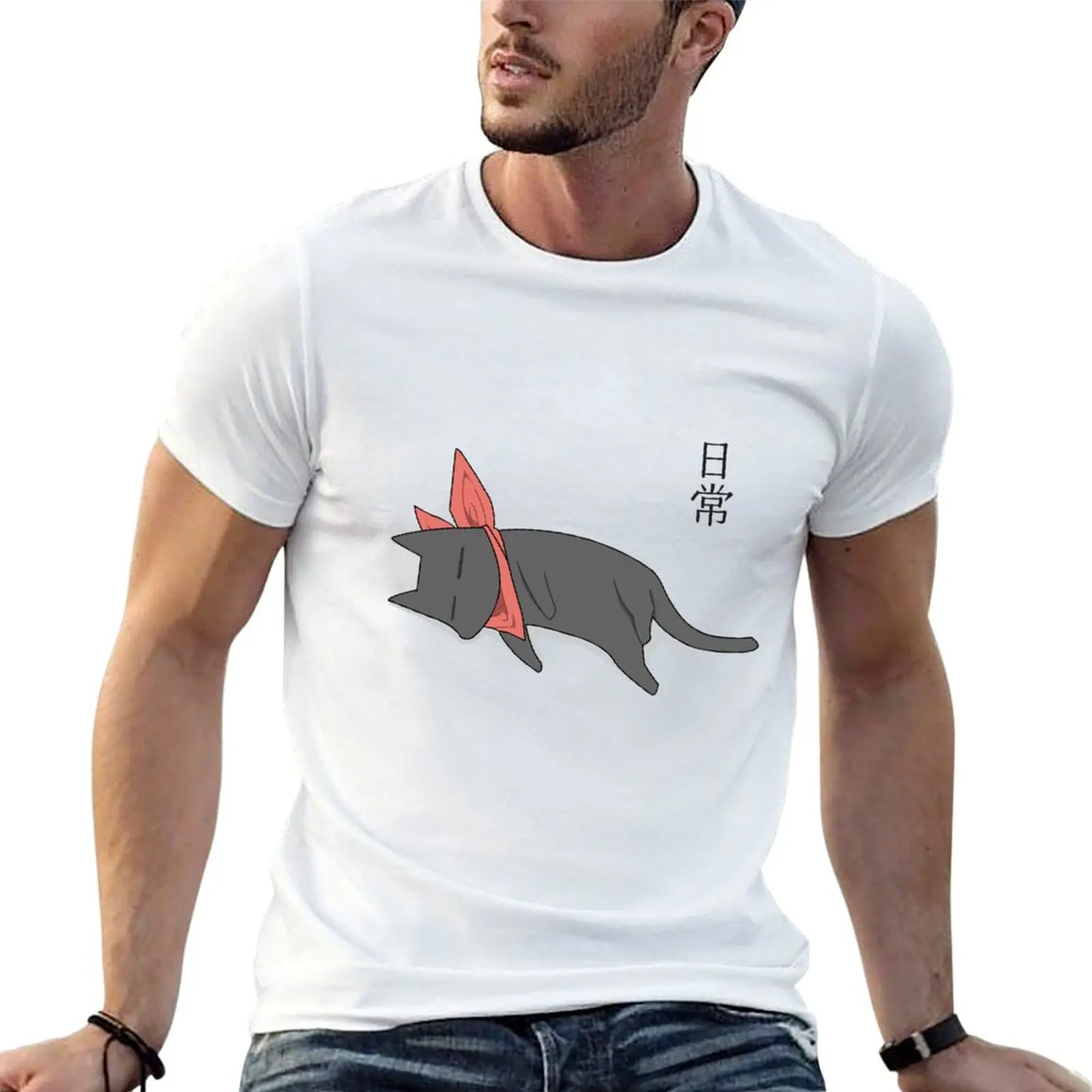 

Nichijou - Sleeping Sakomoto T-Shirt man t shirts graphic t shirt man cotton funny t shirts dark humor T-shirt