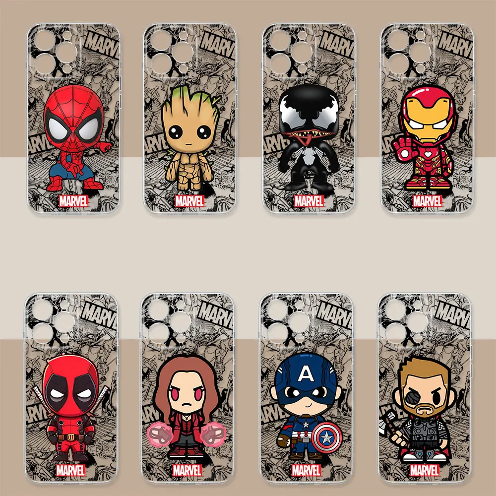 Marvel SpiderMan Groot IronMan Case For Infinix Note 40PRO 30 30 12 Vip 12G96 11 10 Tecno Camon 30 20 19 Pova 6 5 PRO Cover Capa