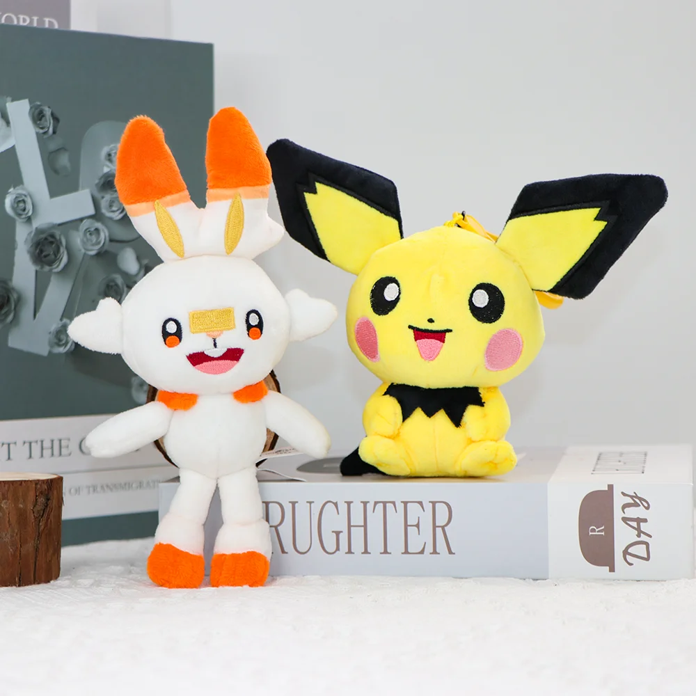 Original Potdemiel Piplup Gengar Schlüsselanhänger Plüschtiere Clefairy Slowpoke Jigglypuff Eevee Mimikyu Rowlet Anhänger Plüschpuppen – Detail 4
