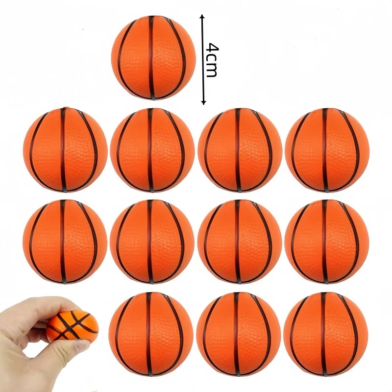 4cm 12 szt. Mini Miękkie Piłki Koszykarskie dla Dzieci z PU, Zabawki Antystresowe, Miękkie Piłki z Pianki Gumowej do Ściskania, Zabawki Ruchome, Prezent Urodzinowy