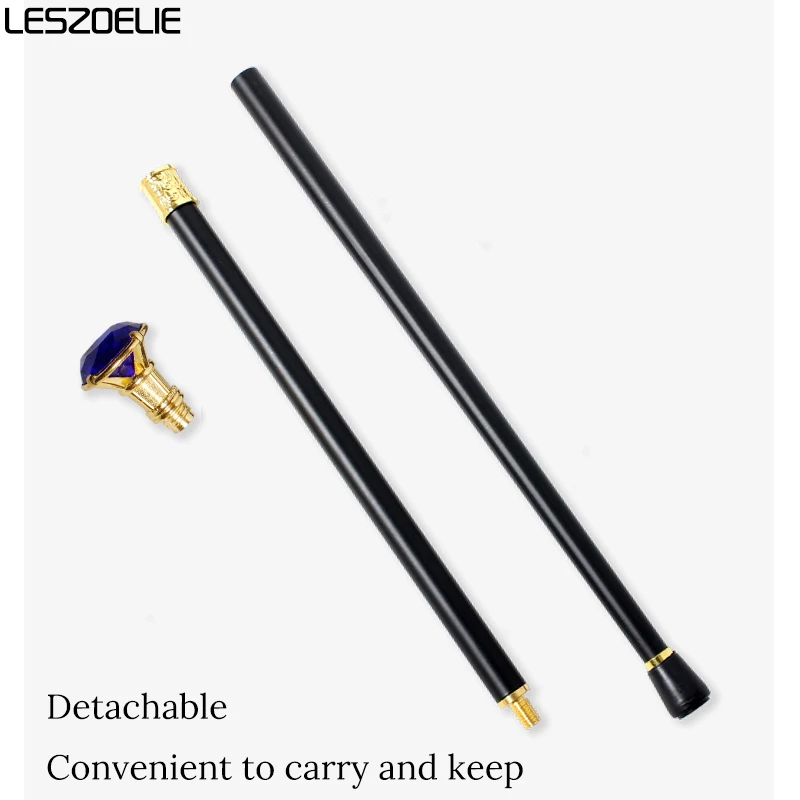 Декоративная трость с королевским синим бриллиантом 90 см и золотой ручкой, модные трости для мужчин и женщин для свадеб и праздничного декора