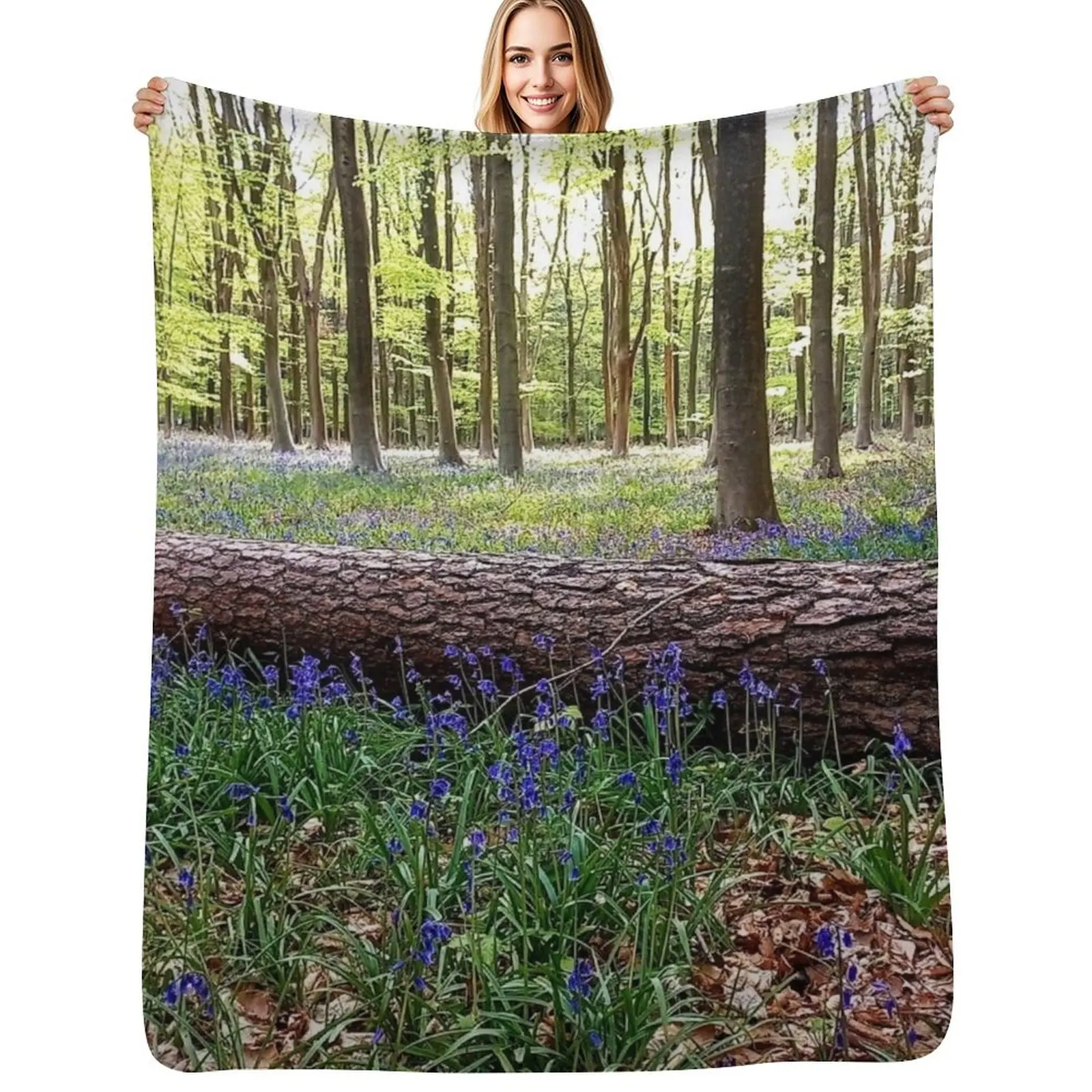 

Bluebells in the Beechwood Throw Blanket Warm Napping Blanket for Office Couch Bed