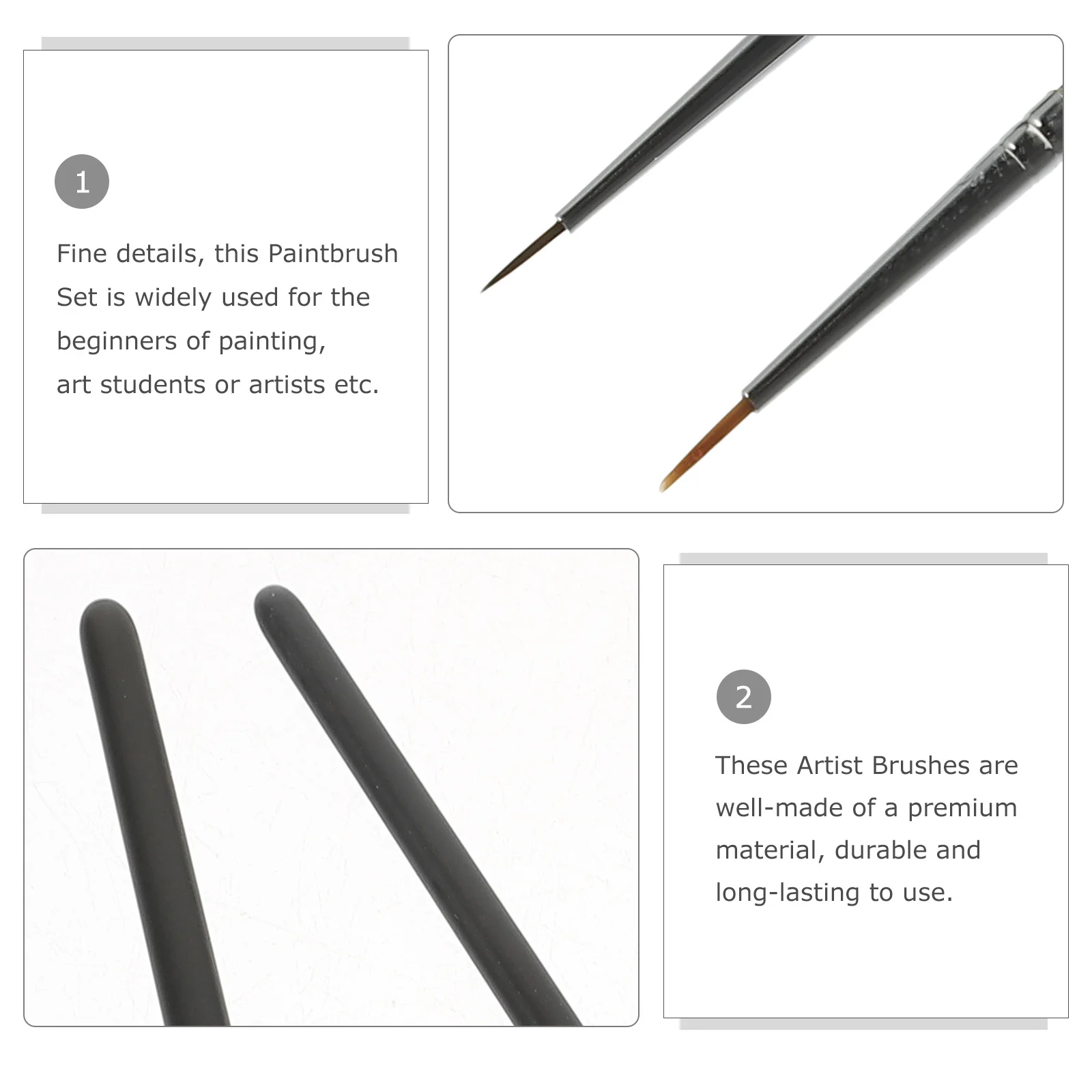 

2Pcs Painting Brush Set Detail Brushes Artist Nylon Hair Fine Tip Paintbrushes for Watercolor Gouache Acrylic Oil Painting Tools