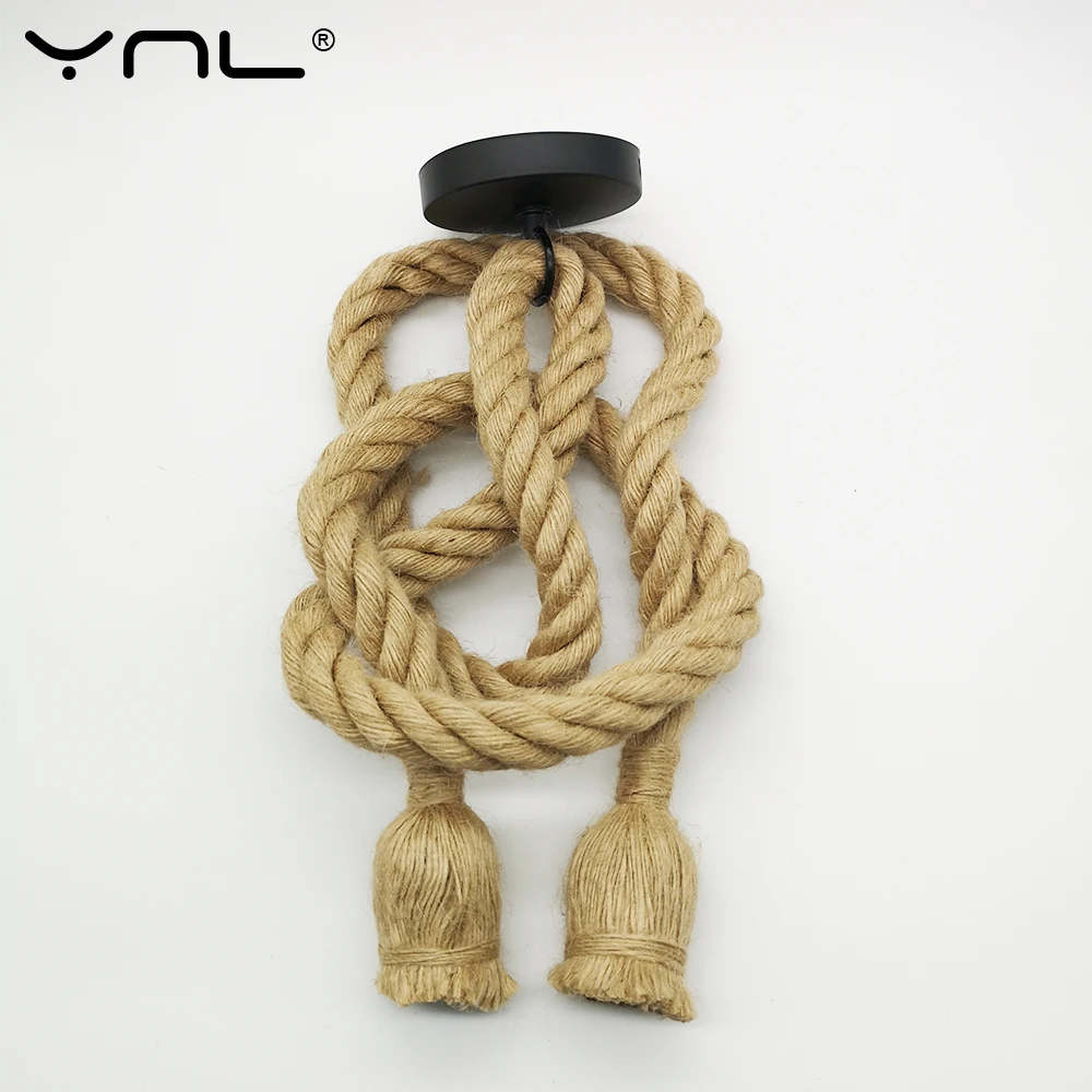 

Vintage Hemp Rope Pendant Lights 5M 4M 3M 2M 1M Loft Retro Industrial Lighting Decor Hanging Lamp E27 110V 220V For Restaurant