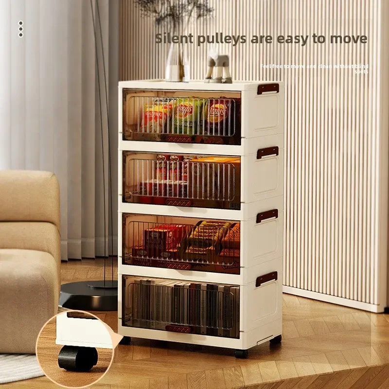 Minimalist Folding storage box Household multi-layer rack Plastic storage box Children's clothes storage toy box Durable