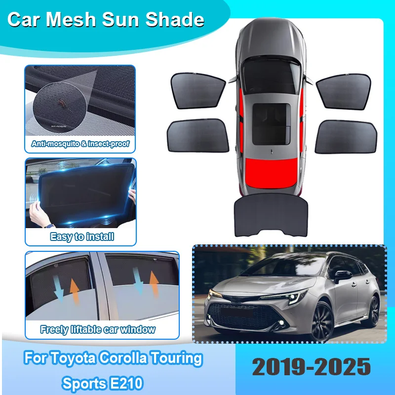 

Солнцезащитная сетка на окна автомобиля для Toyota Corolla Touring Sports E210 2019-2025: теплоизоляционная, затемняющая, аксессуар для авто