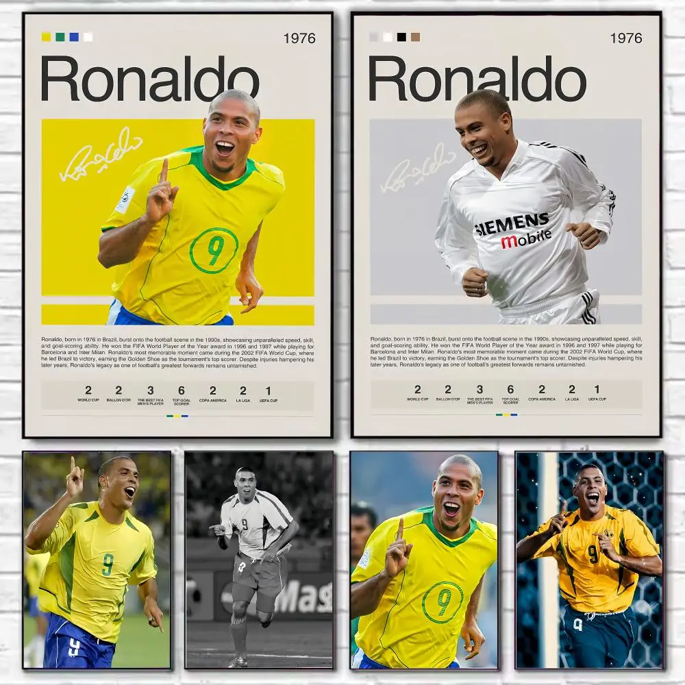 Ronaldo Nazario Poster HD Art Decorative Wall Art Waterproof Home Décor for Living Room Bedroom Café Stylish Gift