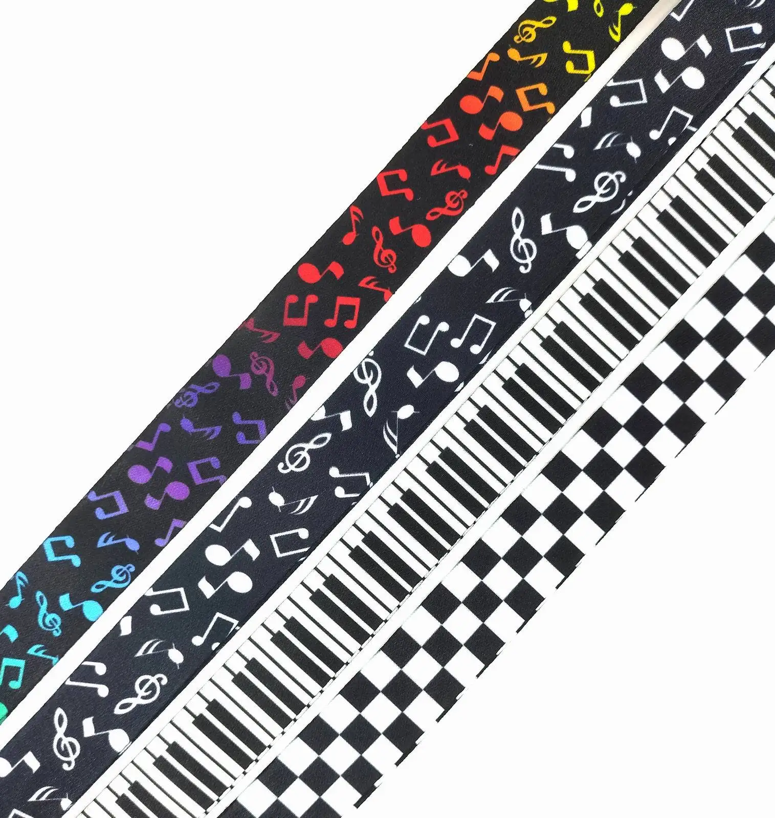 Disney Musical Note piano Lattice Neck Strap Keychain Cellphone Straps ID Badge Holder DIY Hanging Rope Mobile Accessories