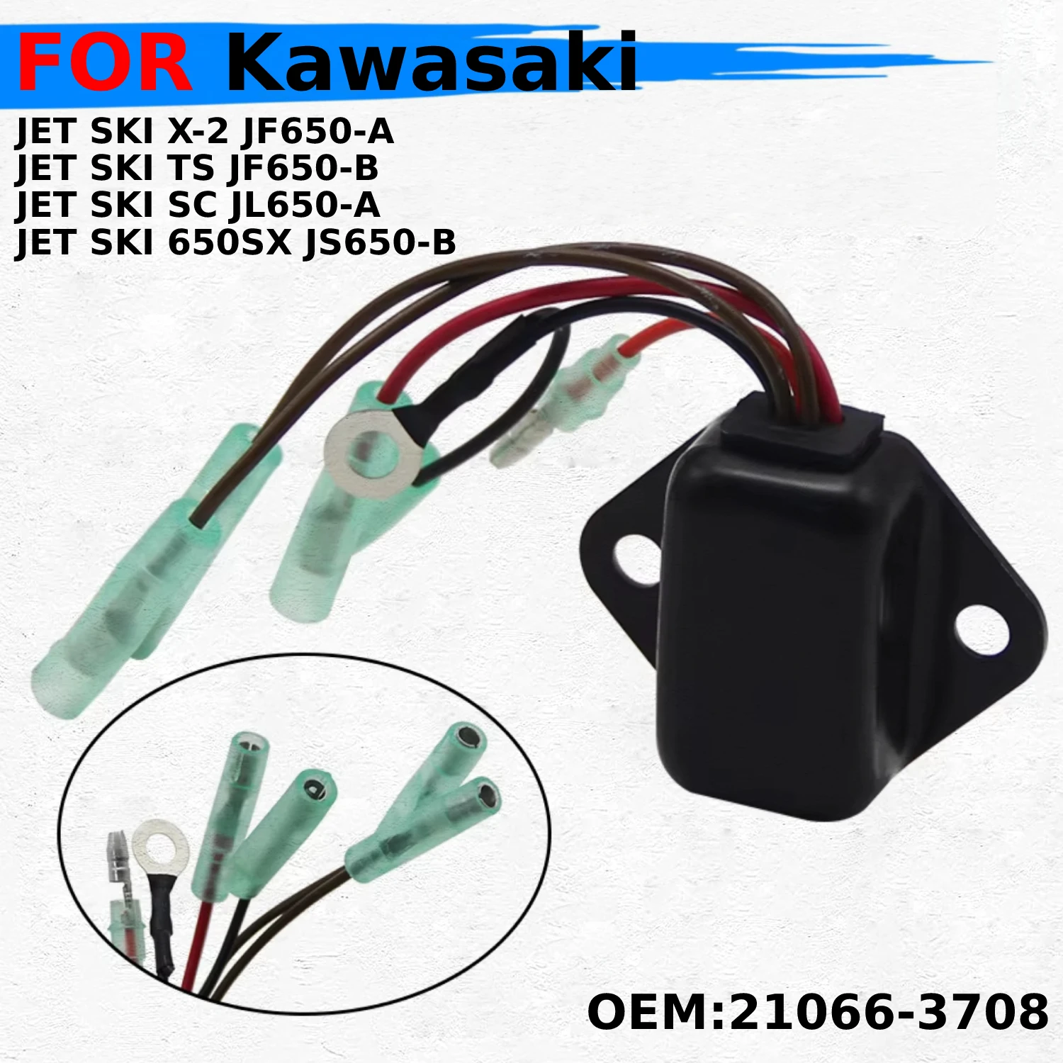 

For Kawasaki JET SKI X-2 JF650-A TS JF650-B SC JL650-A 650SX JS650-B 21066-3708 Motorcycle Voltage Regulator Rectifier